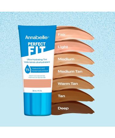 Annabelle Perfect Fit Ultra-Hydrating Tint Light Lightweight Tinted Veil with Hyaluronic Acid Waterproof Long-Lasting Cruelty-Free Vegan Oil-Free Paraben-Free Non-Comedogenic 30 mL - Buy Online on GoSupps.com