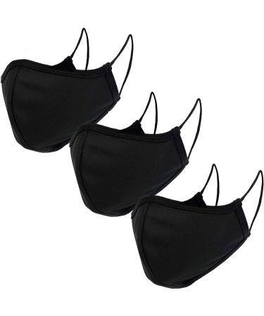 EnerPlex Reusable Cloth Face Mask - Breathable & Comfortable Safety Mask for Home & Office - Washable & Large Size - 3 Pack Black - Buy Online on GoSupps.com