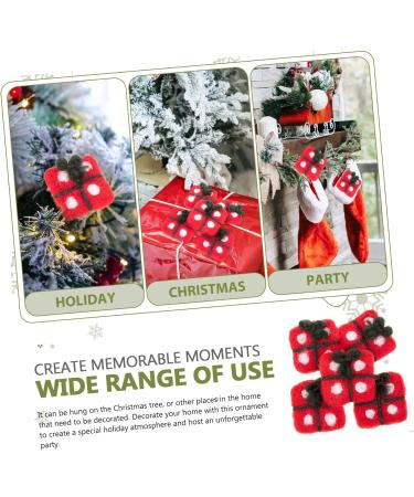Anneome 5pcs Box Holiday Accessories Garland Decor Felt Christmas Tree Ornaments Christmas Style Adornments Red 4x4cm - Buy Online on GoSupps.com