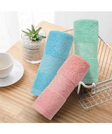 Cleanbear Washcloth Face Towels 6 Pack - Large 13x13 Inches Wash Cloths with Decorative Patterns in 3 Colors - Buy Online on GoSupps.com