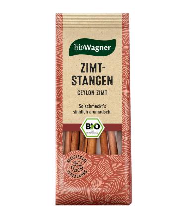 Biowagner - organic cinnamon sticks |Aromatic taste for warm drinks inserted fruit or chutneys |Natural organic ingredients |Recyclebare packaging |6 sticks