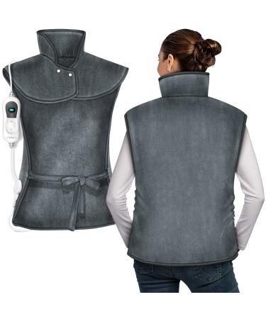 sinnlein heating pad 60x85cm electric for back shoulder neck | Heat pad with 3 temperature settings & automatic switch-off (gray)