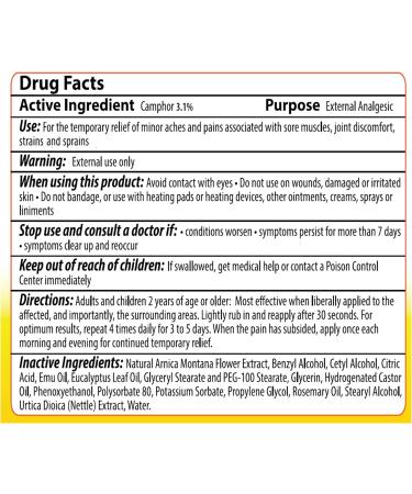 Max Relief Arnica Montana Pain Cream Joint Inflammation Fibromyalgia & Plantar Fasciitis Relief Emu Oil - 3 Oz - Buy Online on GoSupps.com