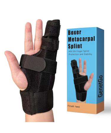 GenetGo Boxer Break Metacarpal Splint Brace - 4th or 5th Finger Splint Support (X-Small)