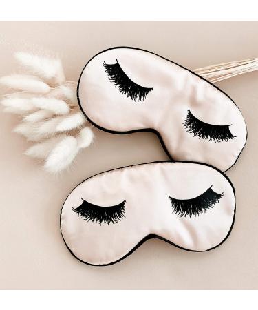 Set of 3 Satin Eyelash Sleep Masks with Adjustable Straps - Comfortable Eye Cover for Women - Bridesmaid Gift (White) - Buy Online on GoSupps.com