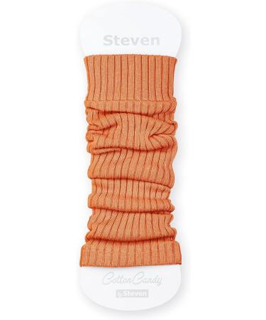 STEVEN Girl Cotton Calf Leg Warmers- Orange | Rollable & Comfortable Undersuits for Kids | Ribbed Stylish Design for Young Dancers - Buy Online on GoSupps.com