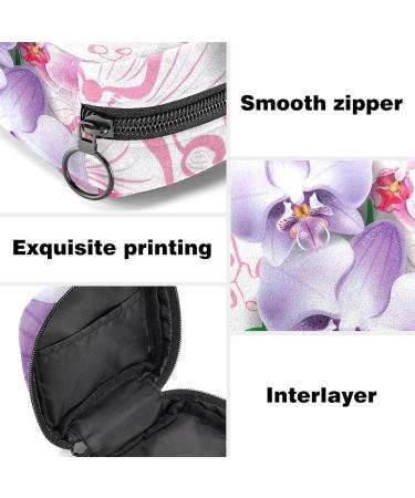 Menstruation Pad Bag with Zipper | Women's Napkin & Tampon Organizer | Stylish Orchid Shading Bag for Girls - Buy Online on GoSupps.com