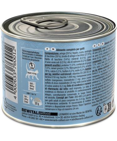 LEONARDO Herring + Extra Fillet | (6 x 200g) Herring + Extra Turkey Fillet | Canned wet food with Extra Fillet | grain-free and with a high Via content - Buy Online on GoSupps.com