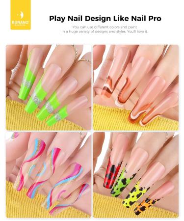 BURANO Gel Nail Polish Liner - Silver & Gold Nail Art - 8ml with Thin Brush - Glitter Curing Required - Buy Online on GoSupps.com