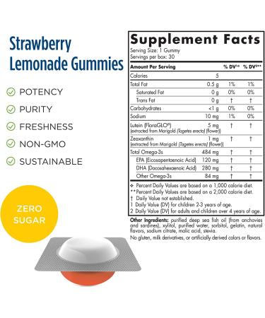 Nordic Naturals Children's Eye Health Gummies - Strawberry Lemonade for Ages 2-12 | 30 Count - Buy Online on GoSupps.com