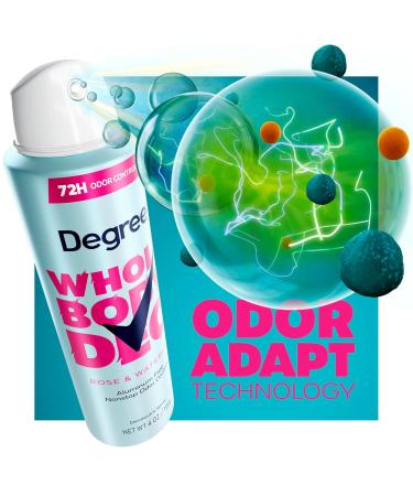 Degree Whole Body Deodorant Rose & Waterlily Deodorant Spray for Women Aluminum Free 72H Odor Protection 4 oz - Buy Online on GoSupps.com