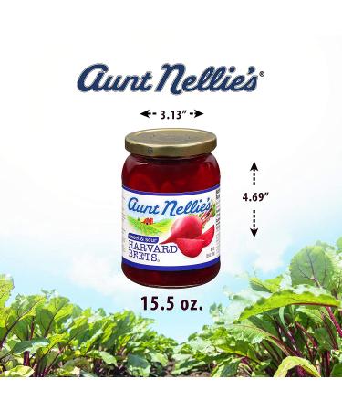 Aunt Nellies Sweet & Sour Harvard Beets - Deep Crimson Red-Purple Tangy Goodness - Grown & Made in USA - 15.5 oz Glass Jars (2 Pack) - Buy Online on GoSupps.com