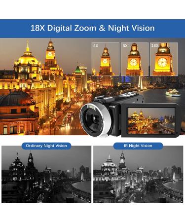 MISIOU 4K 48MP Camcorder with Night Vision, WiFi, and Microphone - Vlogging Camera with Remote Control and Lens Hood V4S - Buy Online on GoSupps.com
