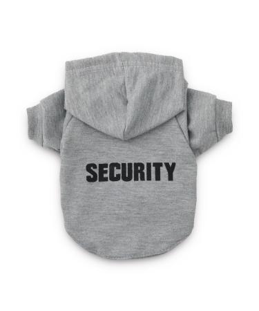 DroolingDog Dog Hoodie Security Pattern Pet T Shirt Puppy Sweatshirt Gray Clothes Costume for Small Dogs Small Grey Small (3.3-5.5lb) Grey
