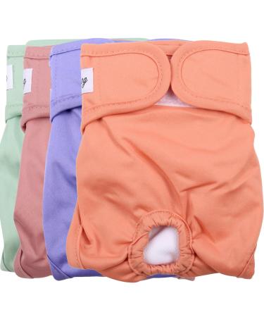 Joydaog diapers for bitches for small dogs reusable premium belly wrap size XS 4 pieces X-Small (Pack of 4) 4 bright colors - Buy Online on GoSupps.com