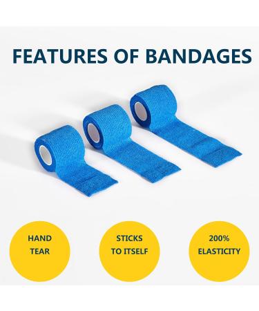 JClife Self-Adhesive Elastic Bandage - 6 Roll Set Multi-Colored 5cm x 450cm for Sports Injuries & Pet Care | Medical Fixing Tape - Buy Online on GoSupps.com