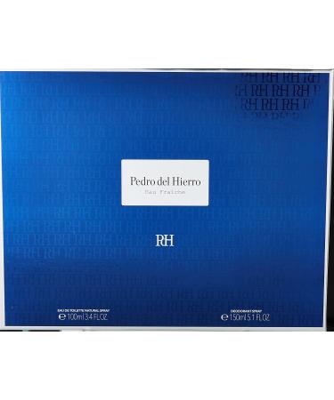 PDH Eau Fraiche Fragrance for Men Two-Piece Set Eau de Toilette EDT 3.4oz 100ml Cologne Spray and Deodorant Made in Spain by Tailored Perfumes Light Blue Dark Blue and Silver - Buy Online on GoSupps.com