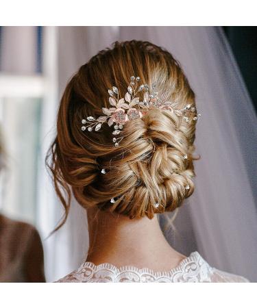 14 Pieces Wedding Hair Clips Set - Bridal Pearl & Rhinestone Barrettes in Rose Gold and Silver | Bridesmaid Hair Accessories - Buy Online on GoSupps.com