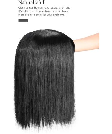 Yamel Natural Black Hair Topper with Bangs - 10 Inch Women's Wiglet for Thinning Hair - Buy Online on GoSupps.com