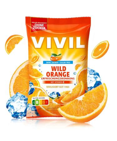  Vivil Wild Orange Candies with Vitamin C - Sugar-Free Vegan 15 Bags (120g Each) - Refreshing Orange Flavor for International Shipping  - Buy Online on GoSupps.com