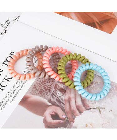 Jesslab Spiral Hair Ties - 10 pcs Traceless Telephone Cable Hair Accessories for Girls & Women - No-Damage Ponytail Holders Color Sorted (#4) - Buy Online on GoSupps.com