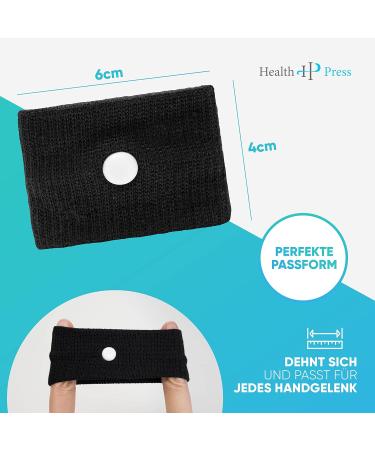 Acupressure Bracelet for Nausea Relief - Black | Perfect for Pregnancy Travel & Seasickness | Includes Free E-book! - Buy Online on GoSupps.com