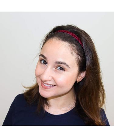 FROG SAC 6 Sparkly Glitter Elastic Headbands for Girls - Non-Slip Thin Stretch Sports Headbands for Teens - Cute Fashion Accessories for Teen Girls - Yoga and Sports Head Wraps - Buy Online on GoSupps.com