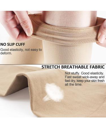 Ailaka 1 Pair 20-30 mmHg Compression Calf Sleeves Women & Men Graduated Support Footless Compression Socks for Varicose Veins Shin Splints Edema Recovery Maternity Cycling Running Travel Large Beige - Buy Online on GoSupps.com