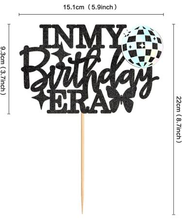 Cyodoos 1 Pcs Sparkling Disco Ball Cake Topper Selection Disco 70s 80s 90s Theme Party Single Women's Masculine Birthday Party Decorations Laser paper Black7 - Buy Online on GoSupps.com