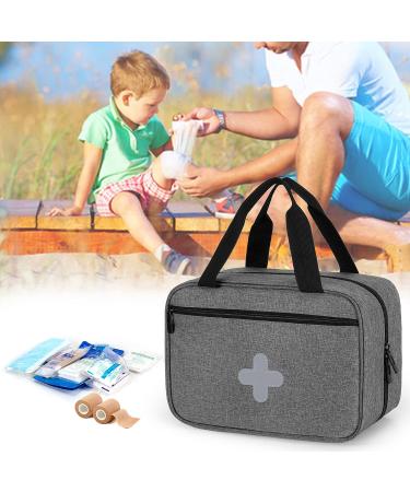 CURMIO Small First Aid Bag - Empty Emergency Trauma Kit Organizer for Hiking, Camping, Car, Travel, Home & Outdoor - Gray - BAG ONLY - Buy Online on GoSupps.com