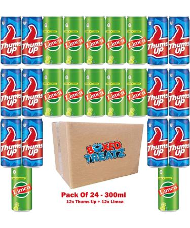 Limca Can Thums Up Can 12x Limca 300ml + 12x Thums Up 300ml Pack Of 24 Indian Soft Drink Bundle Limca Indian Lime Drink Strong Fizzy Flavoured Sparkling Drink With A Spicy Twist Boxed Treatz - Buy Online on GoSupps.com