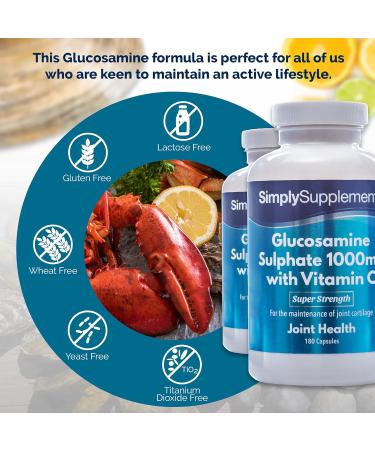 Glucosamine 1000mg with Vitamin C Capsules | 360 Count | Supports Active Lifestyle | UK Made - Buy Online on GoSupps.com