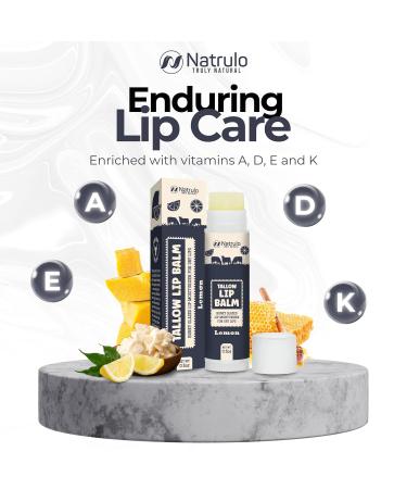 Beef Tallow Lip Balm Natural Tallow Beeswax Chapstick Hydrating Moisturizer Grass Fed Bison Tallow Balm Lip Care Soothes Chapped Dry Lips Sensitive Skin Long Lasting & Vitamin Rich USA-Made - Buy Online on GoSupps.com