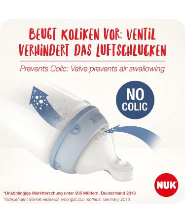 NUK First Choice+ Baby Bottle Starter Set | 0-6 Months | 4 Bottles with Temperature Control & Anti-Colic Air System in Pink Giraffe Design | BPA Free | 5-Piece Set - Buy Online on GoSupps.com