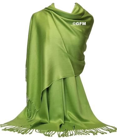 GFM Smooth Shiny Surface Pashmina Style Scarf (L9) - Light Green - Buy Online on GoSupps.com