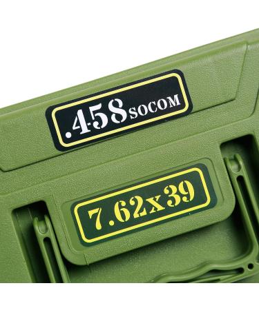 Aolamegs Ammo Can Vinyl Sticker Set - 40 Pack, 10 Varieties - 9MM, 5.56, 7.62, 12GA, .22, .223, .308, .300, .380, .45 - Buy Online on GoSupps.com