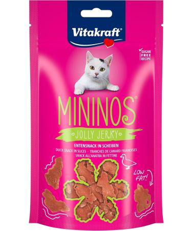 Vita Power Mininos Jolly Jolly Duck Snack Slices for Cats - Low Fat No Added Sugar Perfect Reward & Pampering Treats (13x40g) - Buy Online on GoSupps.com