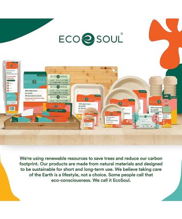 ECO SOUL 100% Compostable 16 Oz Soup Bowls 100-Pack - Biodegradable & Eco-Friendly Disposable Bowls - Buy Online on GoSupps.com