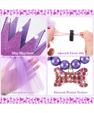 Hamify 4 Pieces Cute Dog Birthday Outfit with Pet Tutu Skirt Puppy Pearl Necklace Dog Crown Hat and Happy Birthday Banner for Puppy Dog Pet Cat Girl Birthday Party Supplies (Purple) - Buy Online on GoSupps.com