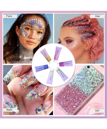 BestAuty Body Glitter Gel 50ml - Long-Lasting Festival Glitter for Face Hair and Lips - #4 Light Violet DIY Makeup - Buy Online on GoSupps.com