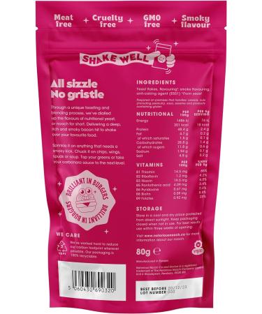 Notorious Nooch Co Smoky Bacon Flavour Nutritional Yeast Flakes 80g - Gluten Free Vegan, Non GMO - Buy Online on GoSupps.com