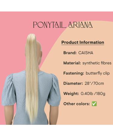 CAISHA 28 Extra Long Straight Ponytail Hairpiece | Blond Mix #27T613 | Heat-Resistant Synthetic Fibres | H77 - Buy Online on GoSupps.com