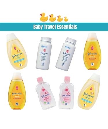 Johnson's Baby Bath Essentials Travel Kit - 9 Piece TSA Approved Toiletries Set with Shampoo  Body Wash  Baby Powder  and Oil - Bonus Loofah Included - Buy Online on GoSupps.com