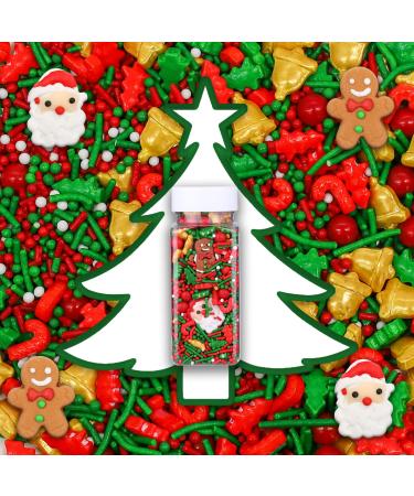 Lukinuo 3.6 Oz Christmas Sprinkles | Cookie | Cake Toppers Candy Santa Claus Gingerbread Man | Red Green Christmas Tree Holiday red - Buy Online on GoSupps.com