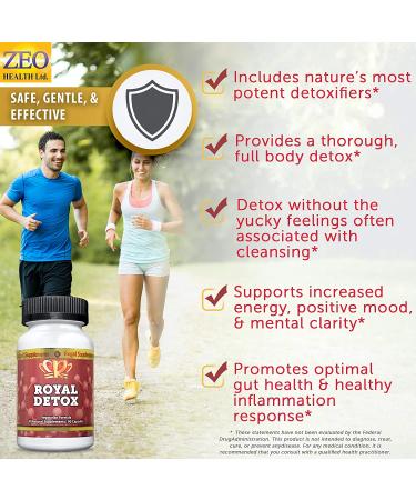 Royal Detox Capsules with Spirulina, Chlorella, Cilantro, Zeolite & Apple Pectin - 90ct | Supports Energy, Colon Health & Immune Defense - Buy Online on GoSupps.com