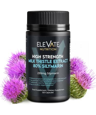 Milk Thistle Food Supplement 7000 mg 120 Capsules with 80% Silymarin May Support Inflammatory Health