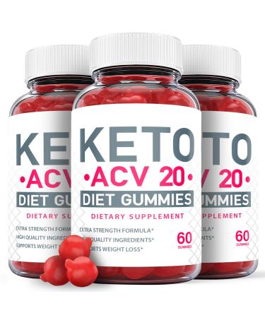 Keto ACV 20 Gummies - Keto ACV 20 Gummies Keto ACV 20 Ketosis Gummies with Apple Cider Vinegar - Vegan Non GMO - Advanced Formula Ketogenic Supplement (3 Pack)