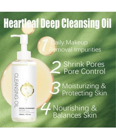 Heartleaf Deep Cleansing Oil - Korean Facial Cleanser - Face Oil for Daily Makeup Removal Impurities - Gentle Oil Cleanser to Shrink Pores Pore Control - Nourishing & Balances Skin Oil Based Cleanser - Buy Online on GoSupps.com