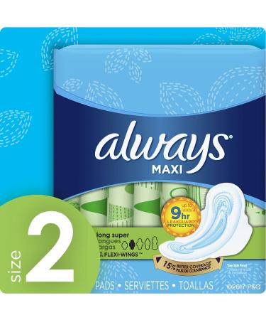 Always Maxi Size 2 Super Pads with Wings Unscented - 16 Count - Buy Online on GoSupps.com