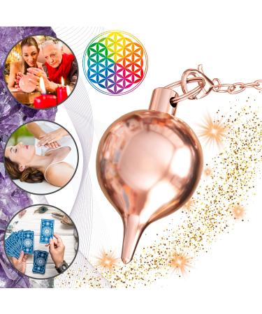 Radiesthesia pendulum water drop - Esoteric pendulum/oracle - Copper-colored brass - Geobiology magnetizer - 26 gr - Rose Gold